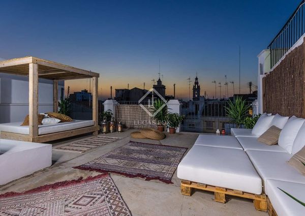 Wonderful duplex penthouse for rent, located on the top floor of a classic building in the iconic Barrio de El Carmen.