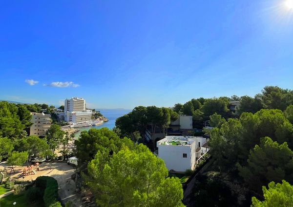 Three bedroom sea view apartment with direct beach access in cala Vinyas